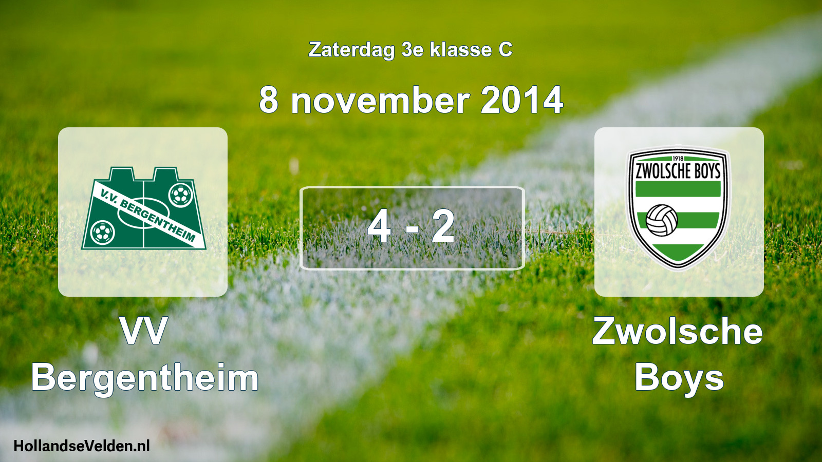 Total number of matches played: VV Bergentheim - Zwolsche Boys 4 - 2 (8 November 2014)