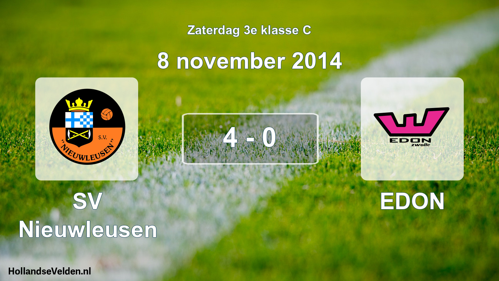 Total number of matches played: SV Nieuwleusen - EDON 4 - 0 (8 November 2014)