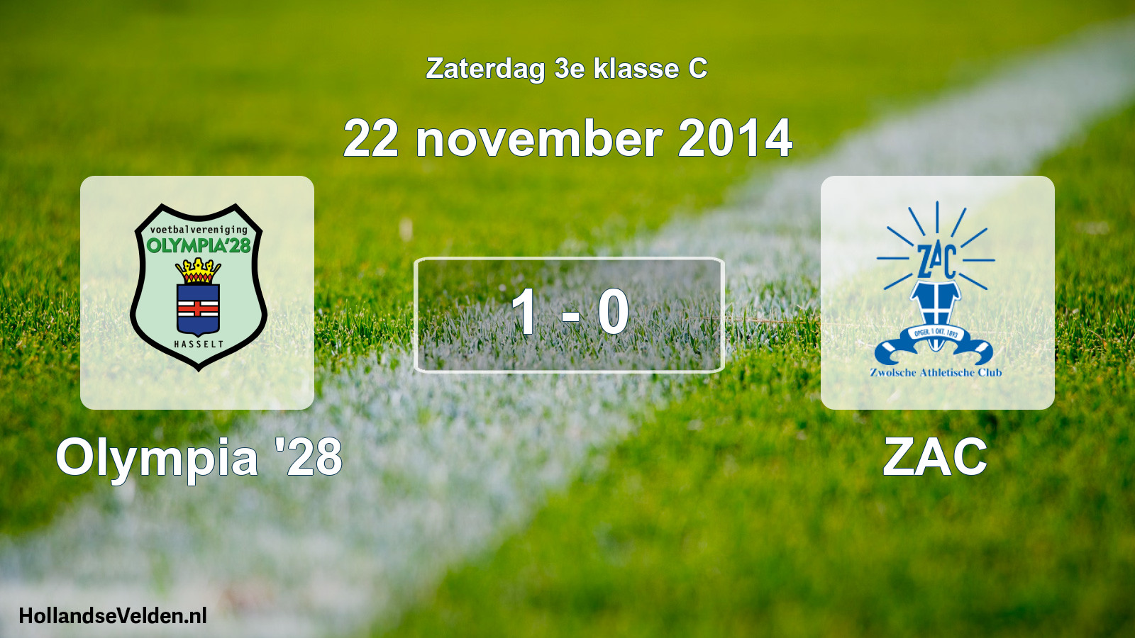 Total number of matches played: Olympia '28 - ZAC 1 - 0 (22 November 2014)