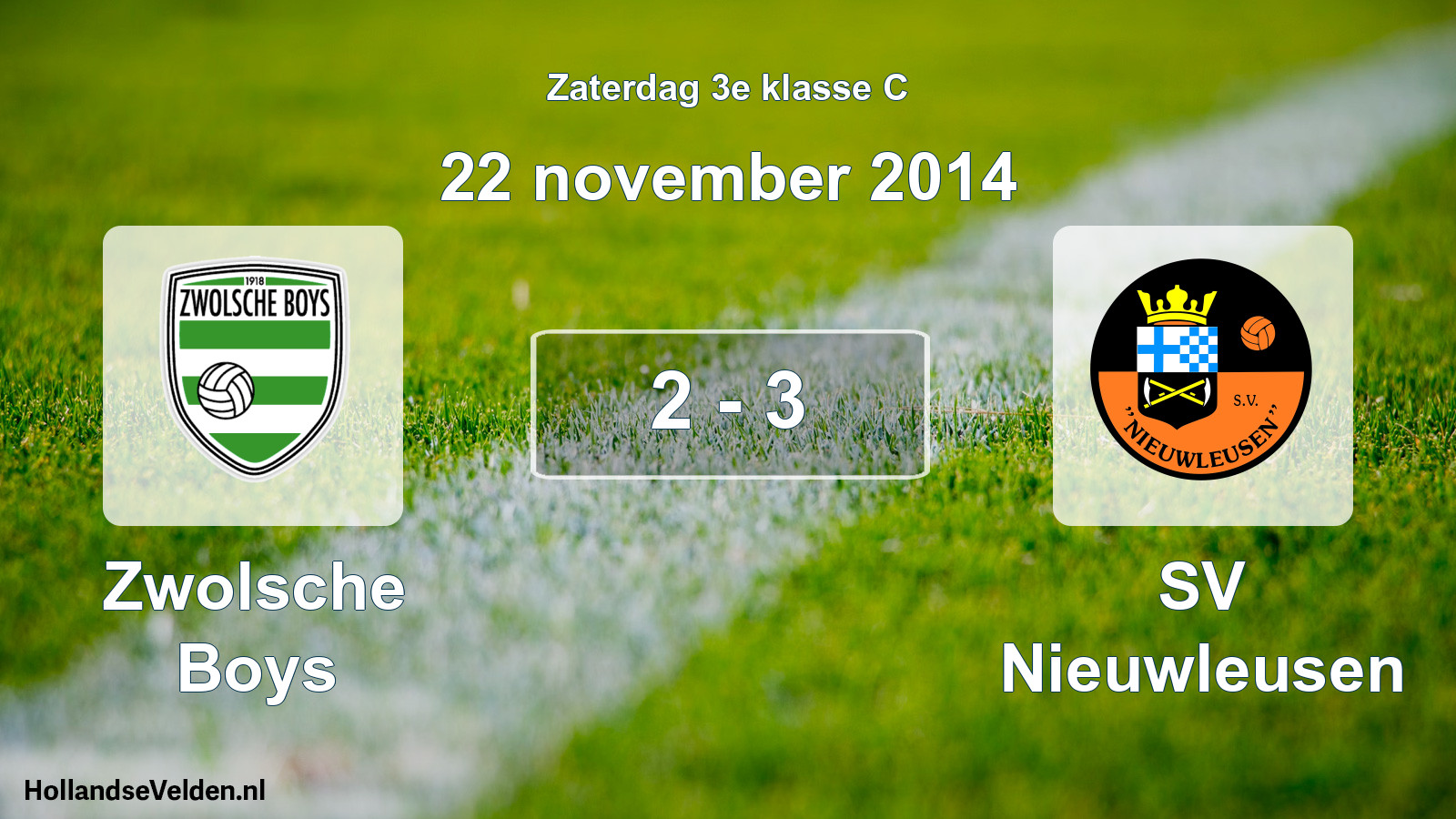 Total number of matches played: Zwolsche Boys - SV Nieuwleusen 2 - 3 (22 November 2014)