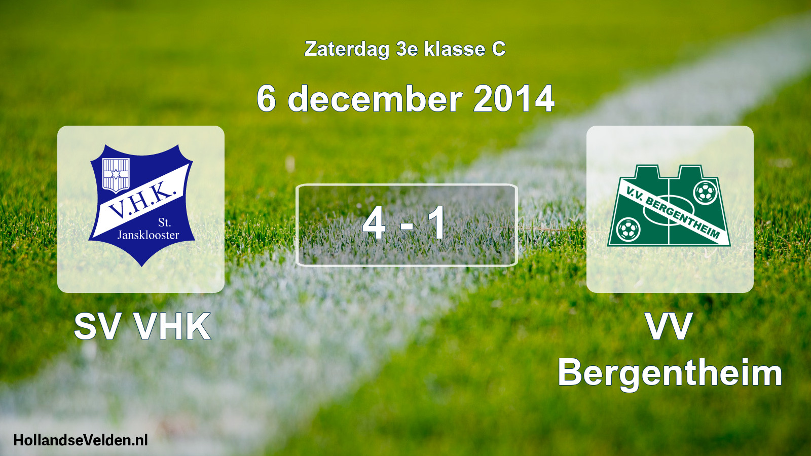 Total number of matches played: SV VHK - VV Bergentheim 4 - 1 (6 December 2014)