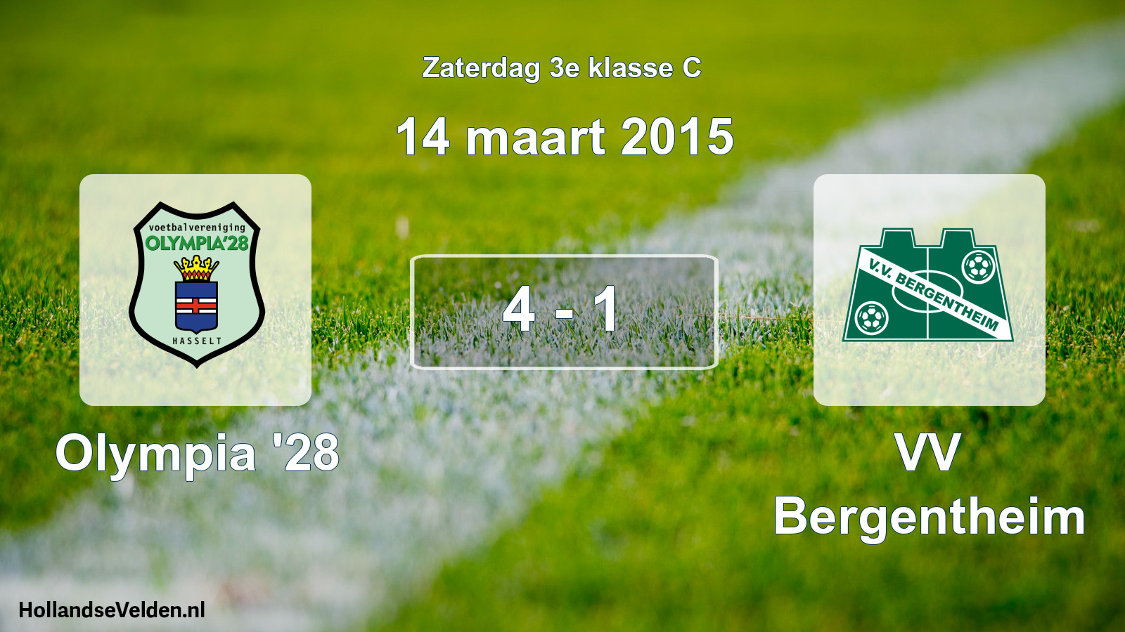 Total number of matches played: Olympia '28 - VV Bergentheim 4 - 1 (14 March 2015)