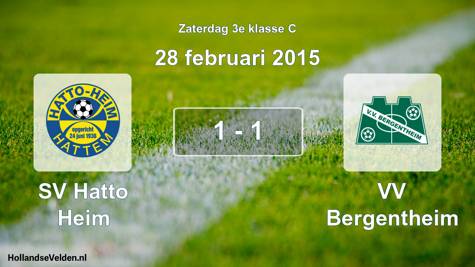 Total number of matches played: SV Hatto Heim - VV Bergentheim 1 - 1 (28 February 2015)
