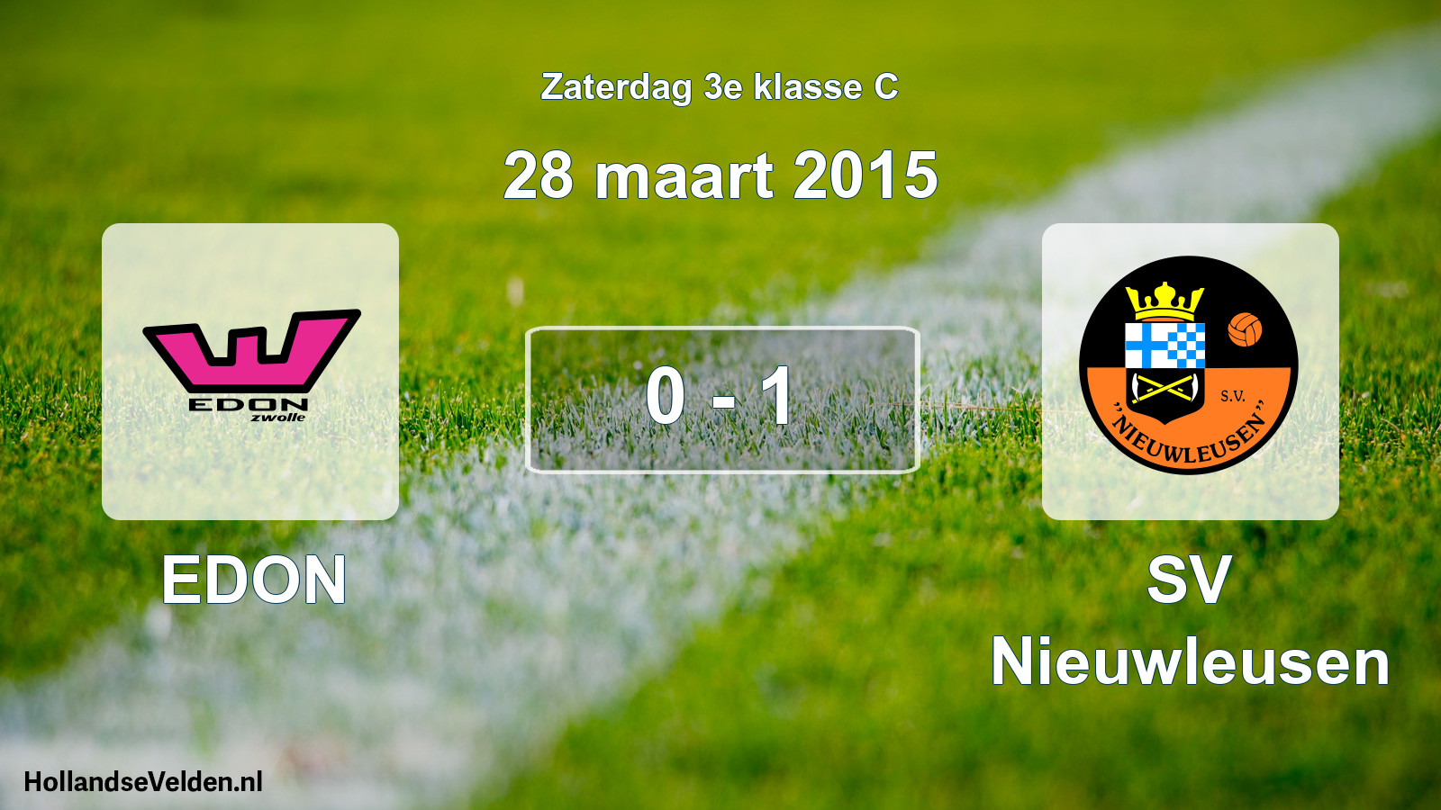 Total number of matches played: EDON - SV Nieuwleusen 0 - 1 (28 March 2015)