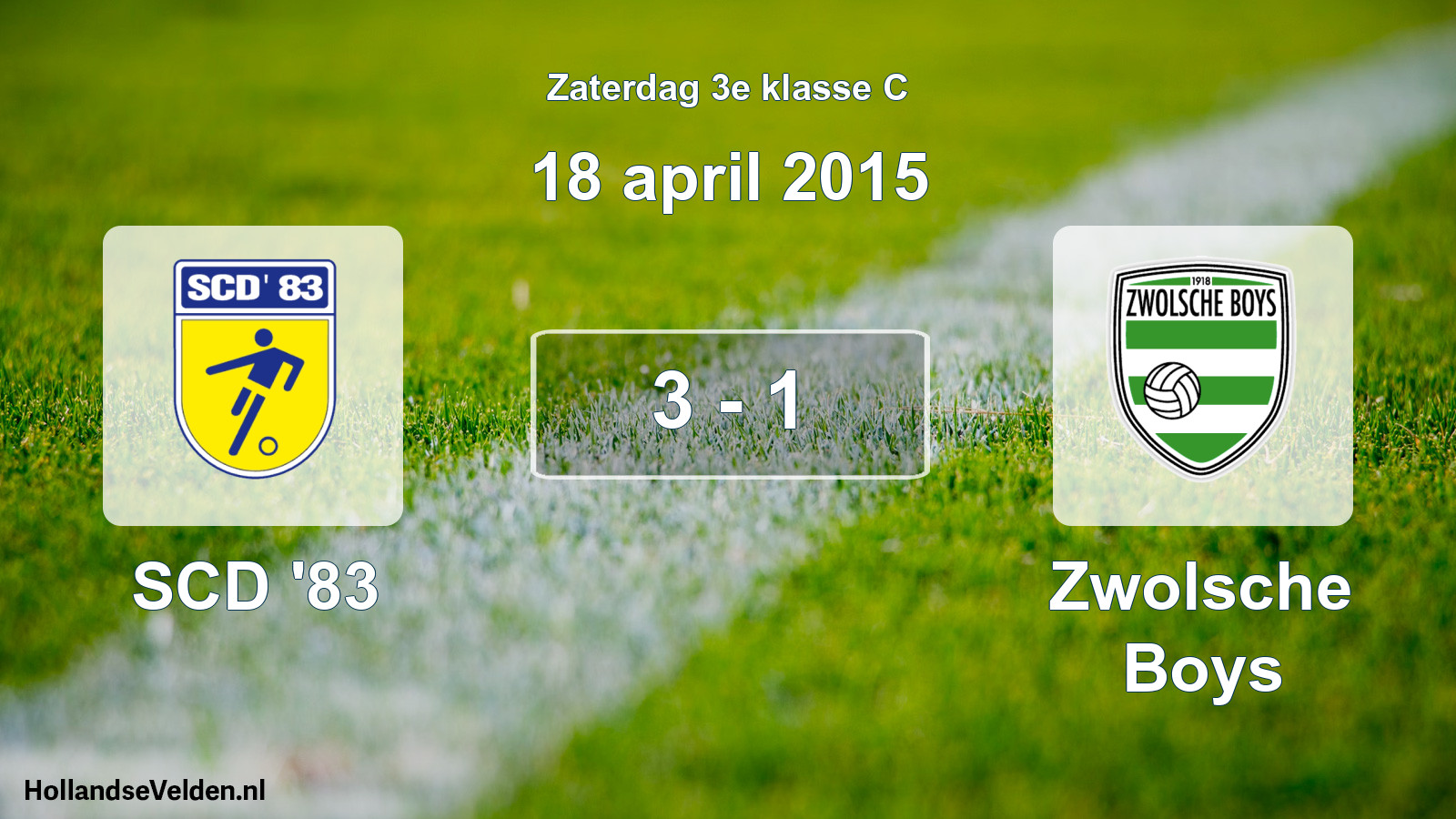 Total number of matches played: SCD '83 - Zwolsche Boys 3 - 1 (18 April 2015)