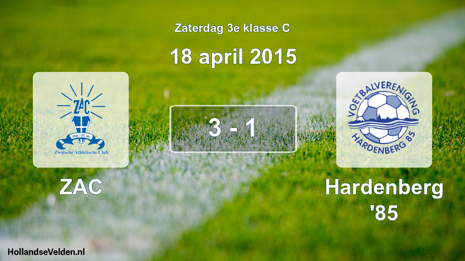 Total number of matches played: ZAC - Hardenberg '85 3 - 1 (18 April 2015)