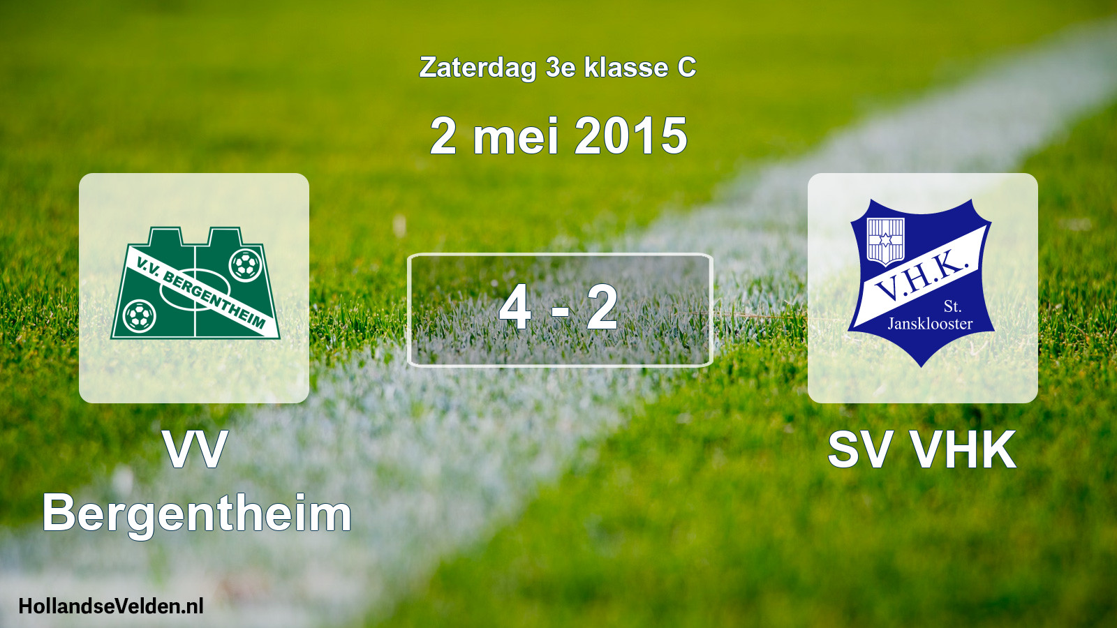 Total number of matches played: VV Bergentheim - SV VHK 4 - 2 (2 May 2015)