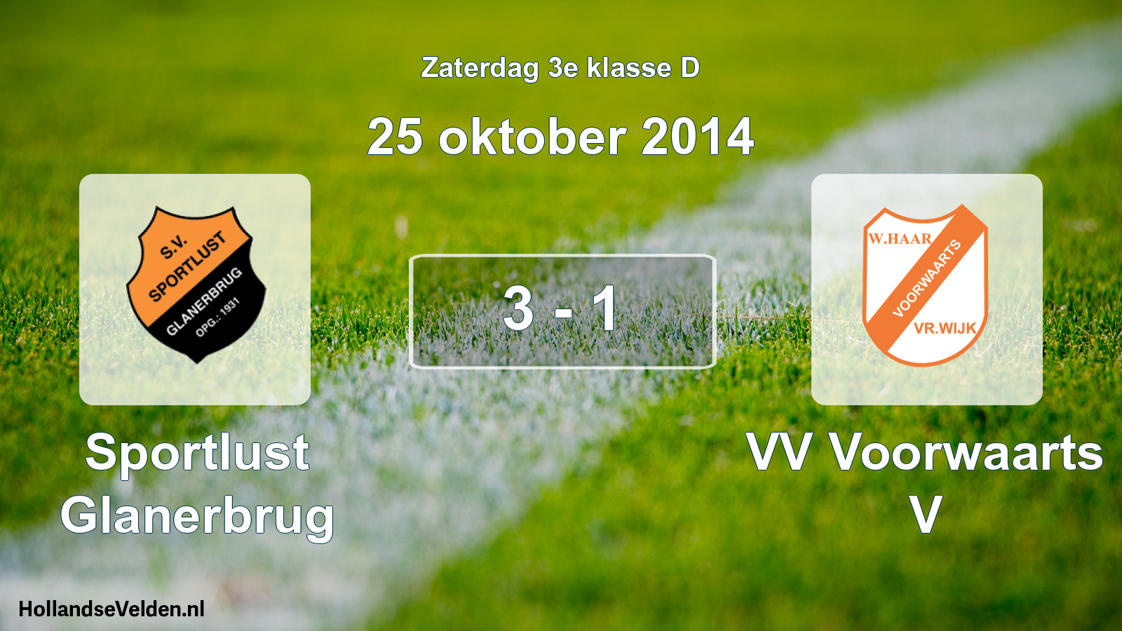 Total number of matches played: Sportlust Glanerbrug - VV Voorwaarts V 3 - 1 (25 October 2014)