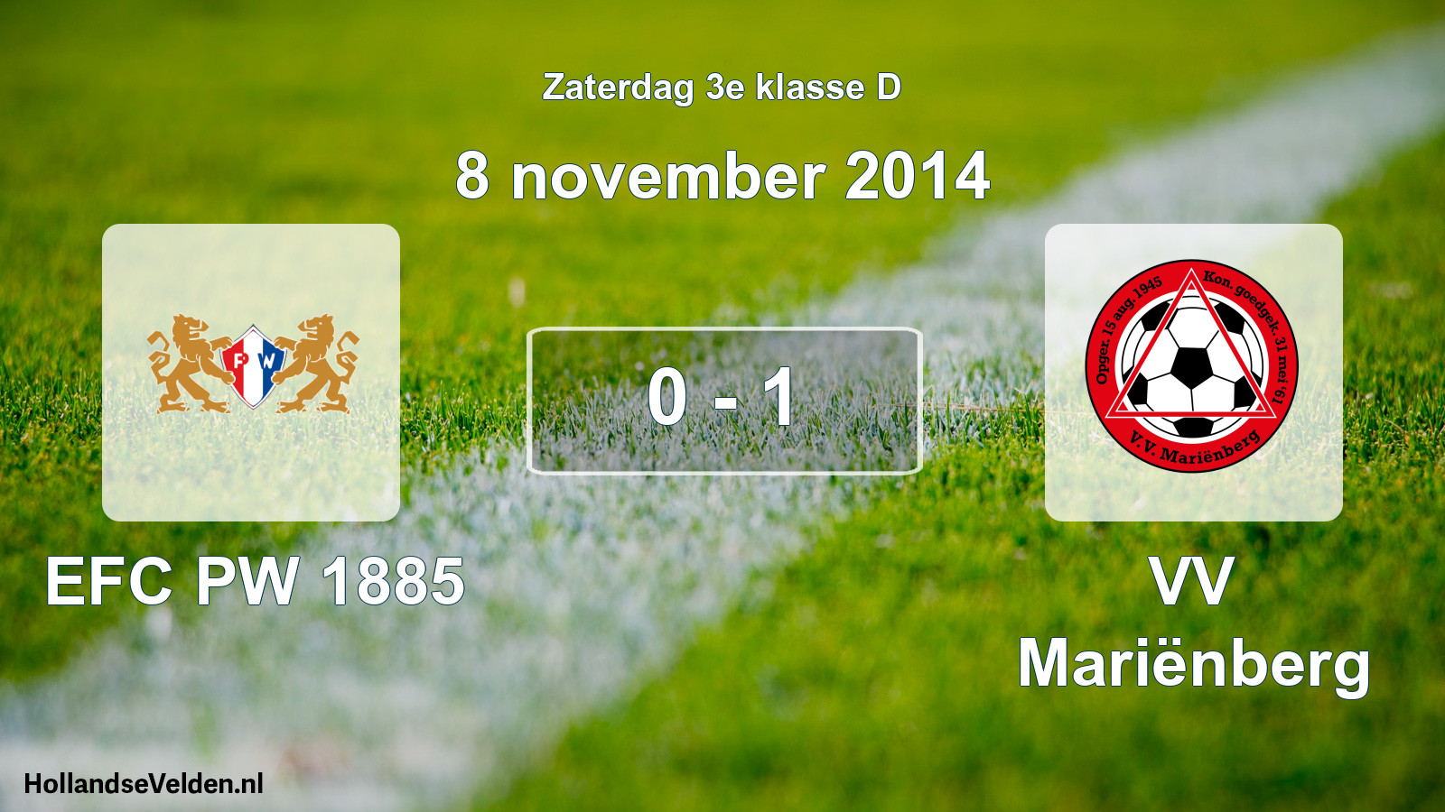 Total number of matches played: PW 1885 - VV Mariënberg 0 - 1 (8 November 2014)