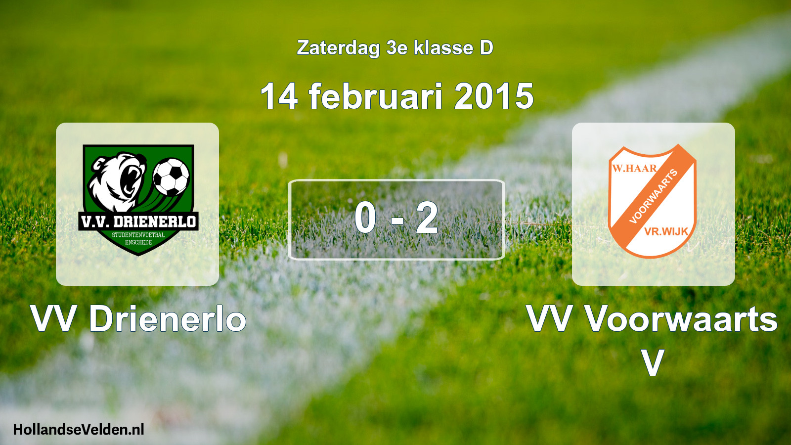 Total number of matches played: VV Drienerlo - VV Voorwaarts V 0 - 2 (14 February 2015)