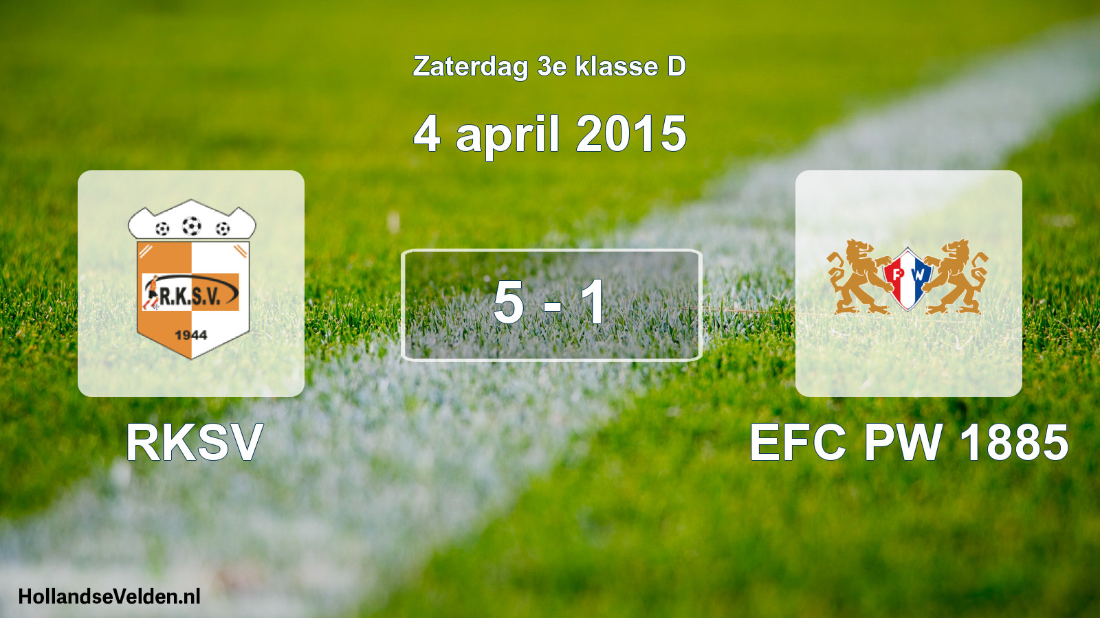 Total number of matches played: RKSV - PW 1885 5 - 1 (4 April 2015)