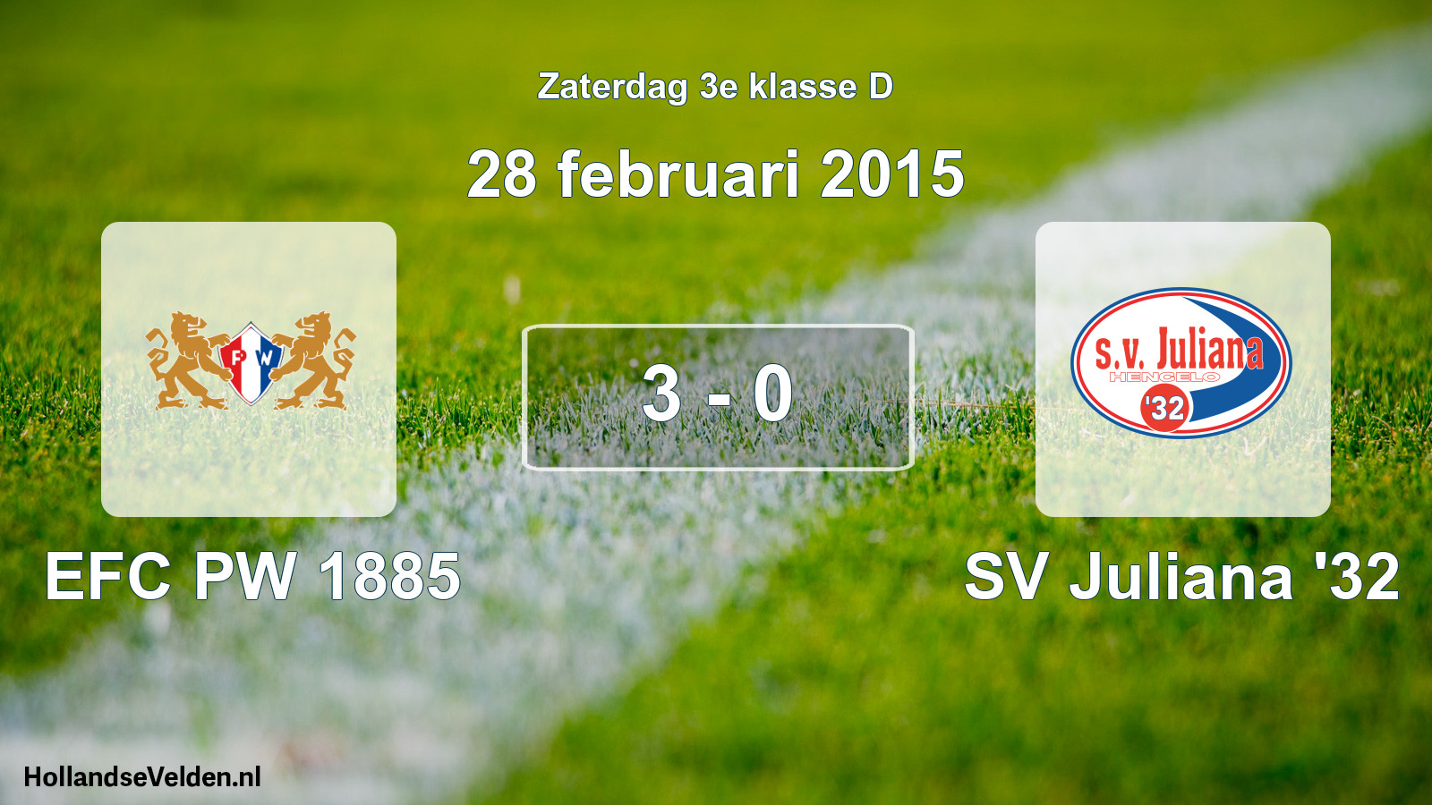 Total number of matches played: PW 1885 - SV Juliana '32 3 - 0 (28 February 2015)