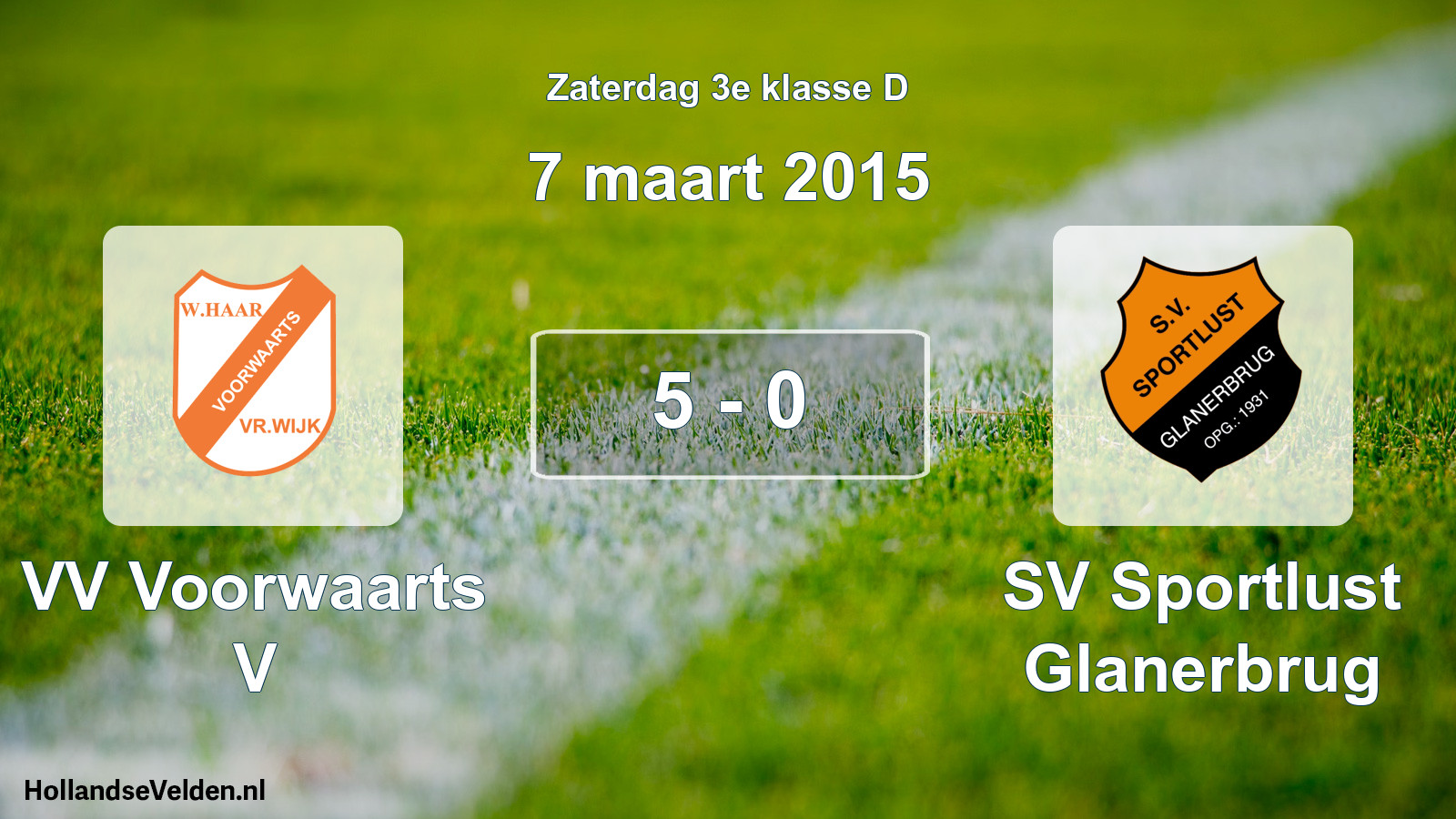 Total number of matches played: VV Voorwaarts V - SV Sportlust Glanerbrug 5 - 0 (7 March 2015)