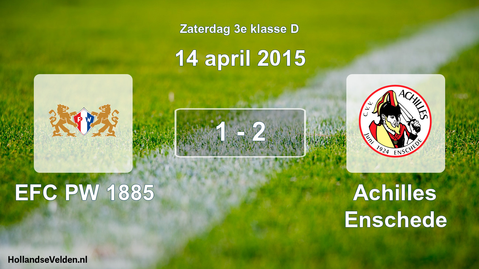 Total number of matches played: PW 1885 - Achilles Enschede 1 - 2 (14 April 2015)