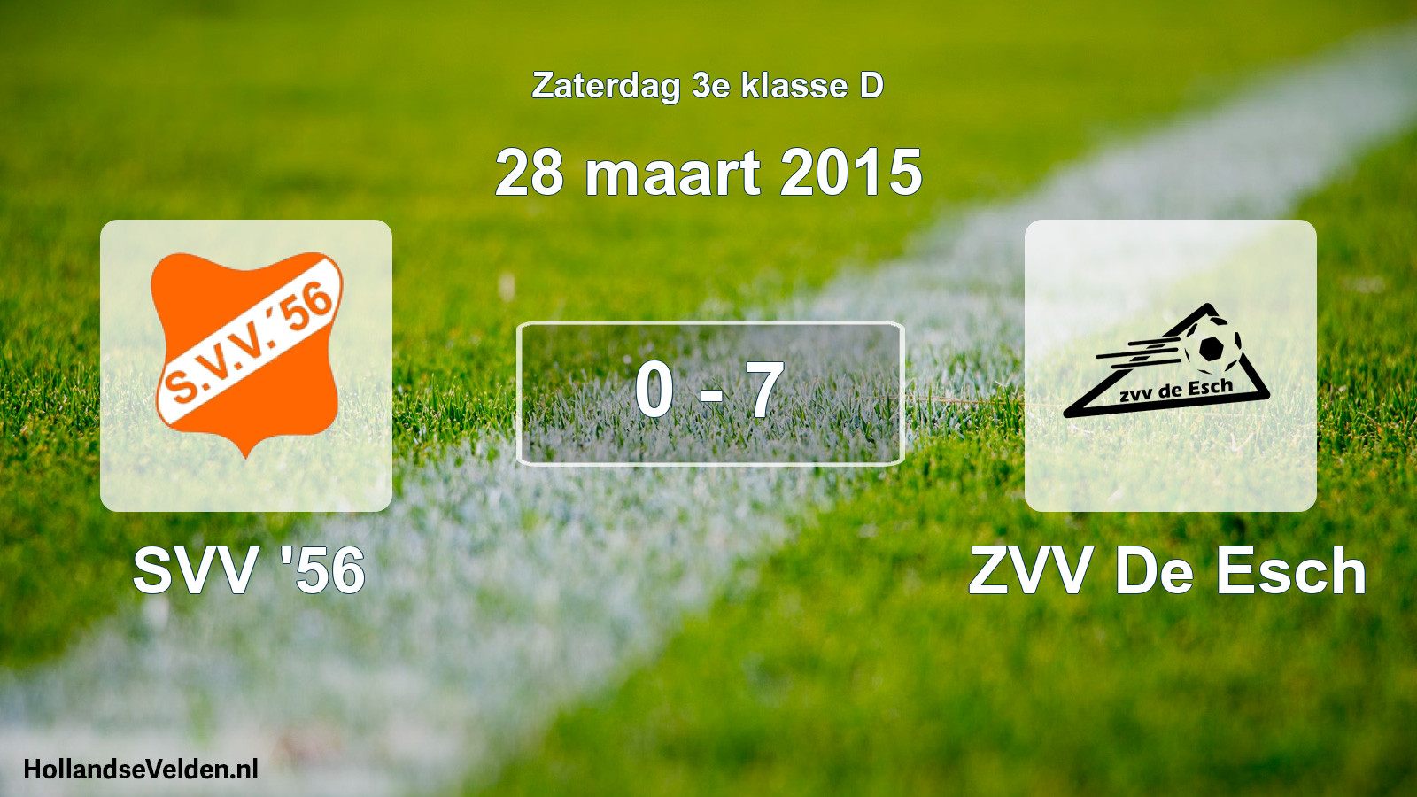 Total number of matches played: SVV '56 - ZVV De Esch 0 - 7 (28 March 2015)