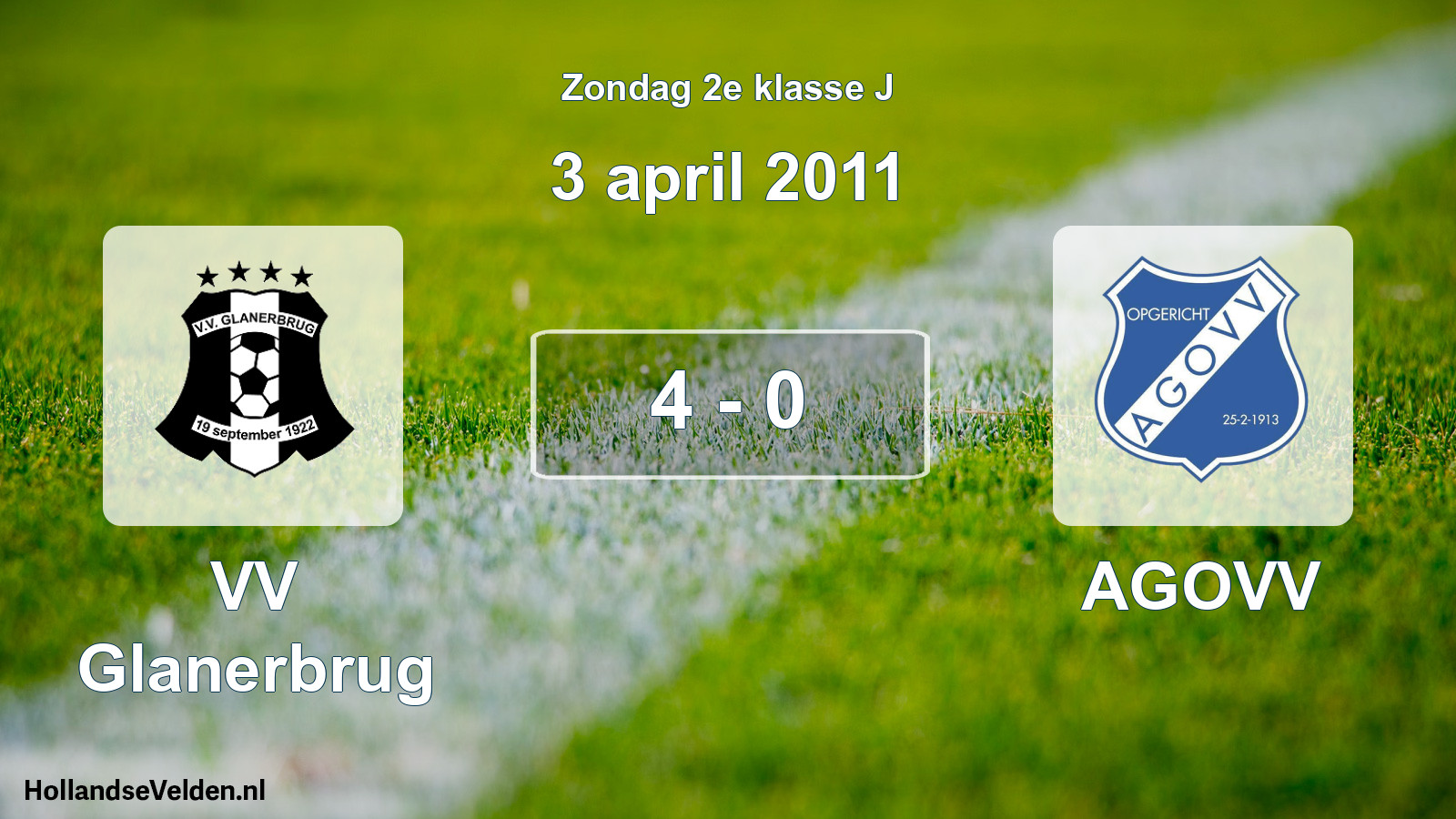 Total number of matches played: VV Glanerbrug - AGOVV 4 - 0 (3 April 2011)