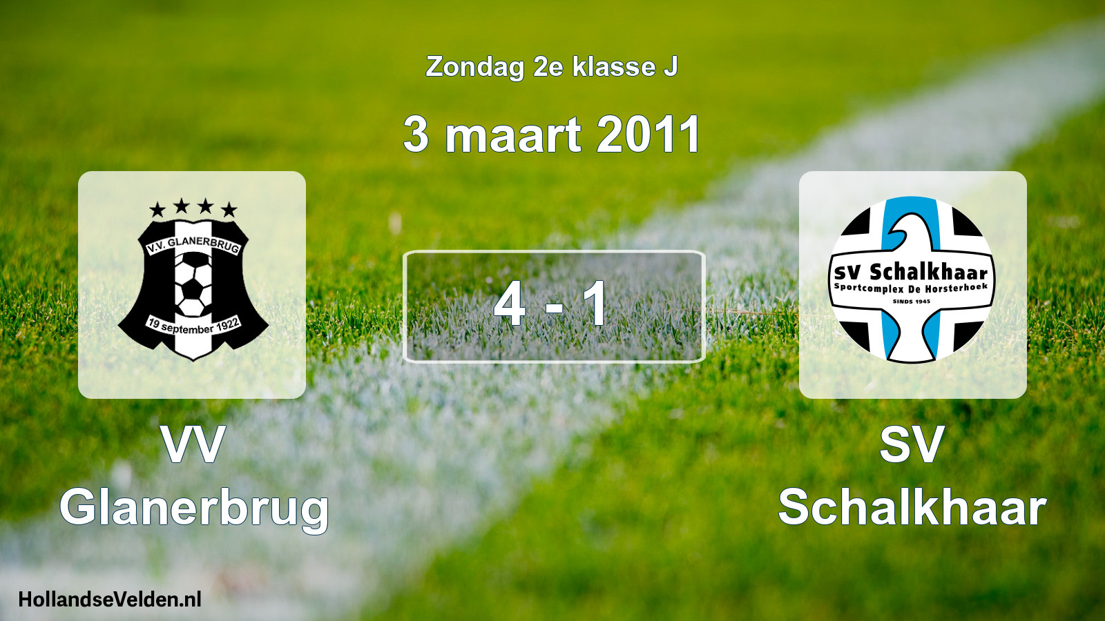 Total number of matches played: VV Glanerbrug - SV Schalkhaar 4 - 1 (3 March 2011)