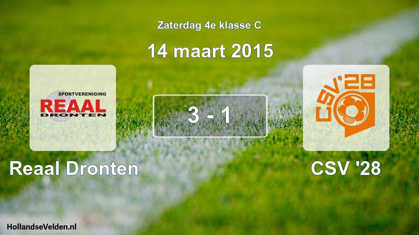 Total number of matches played: Reaal Dronten - CSV '28 3 - 1 (14 March 2015)