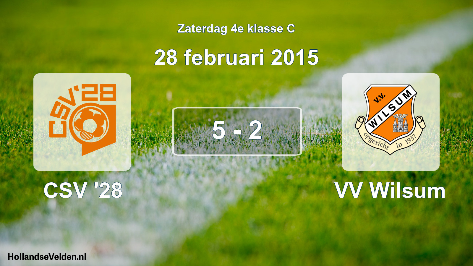 Total number of matches played: CSV '28 - VV Wilsum 5 - 2 (28 February 2015)