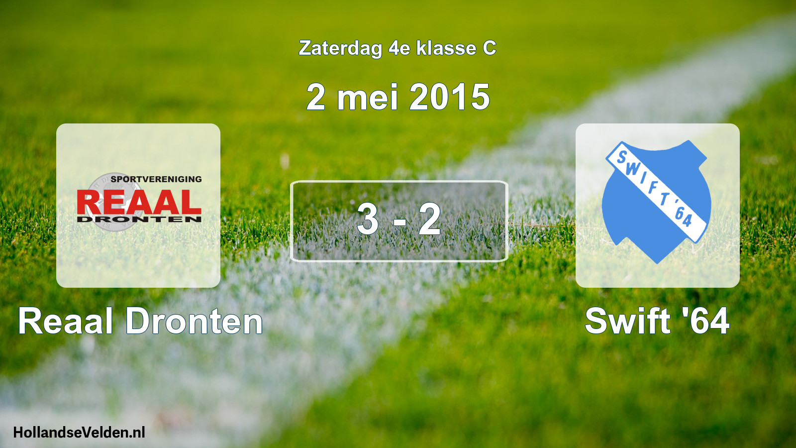 Total number of matches played: Reaal Dronten - Swift '64 3 - 2 (2 May 2015)