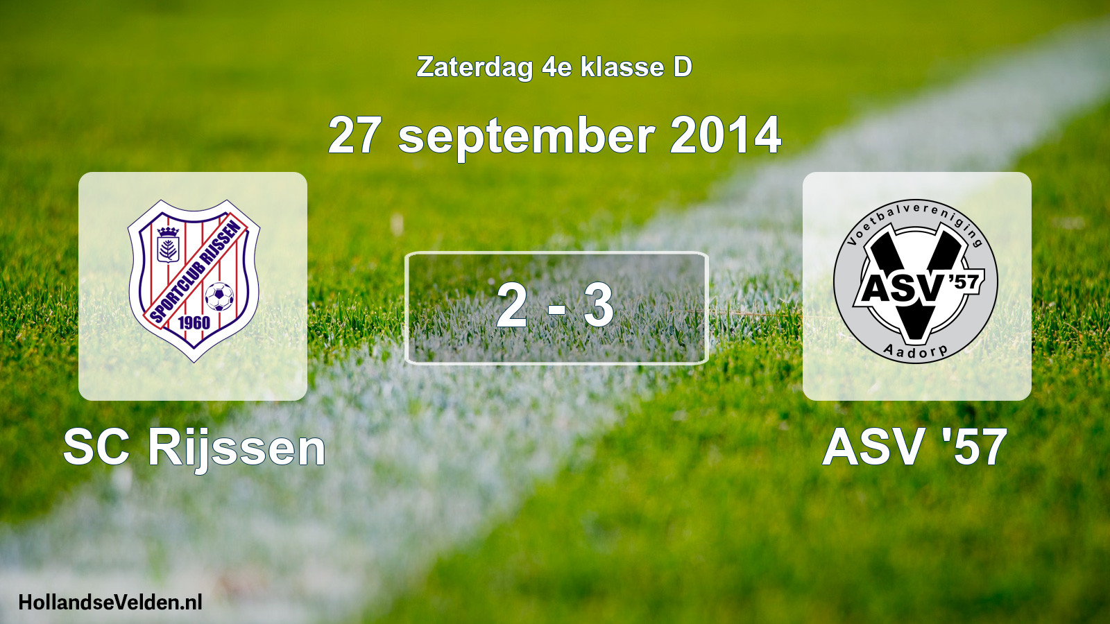Total number of matches played: SC Rijssen - ASV '57 2 - 3 (27 September 2014)
