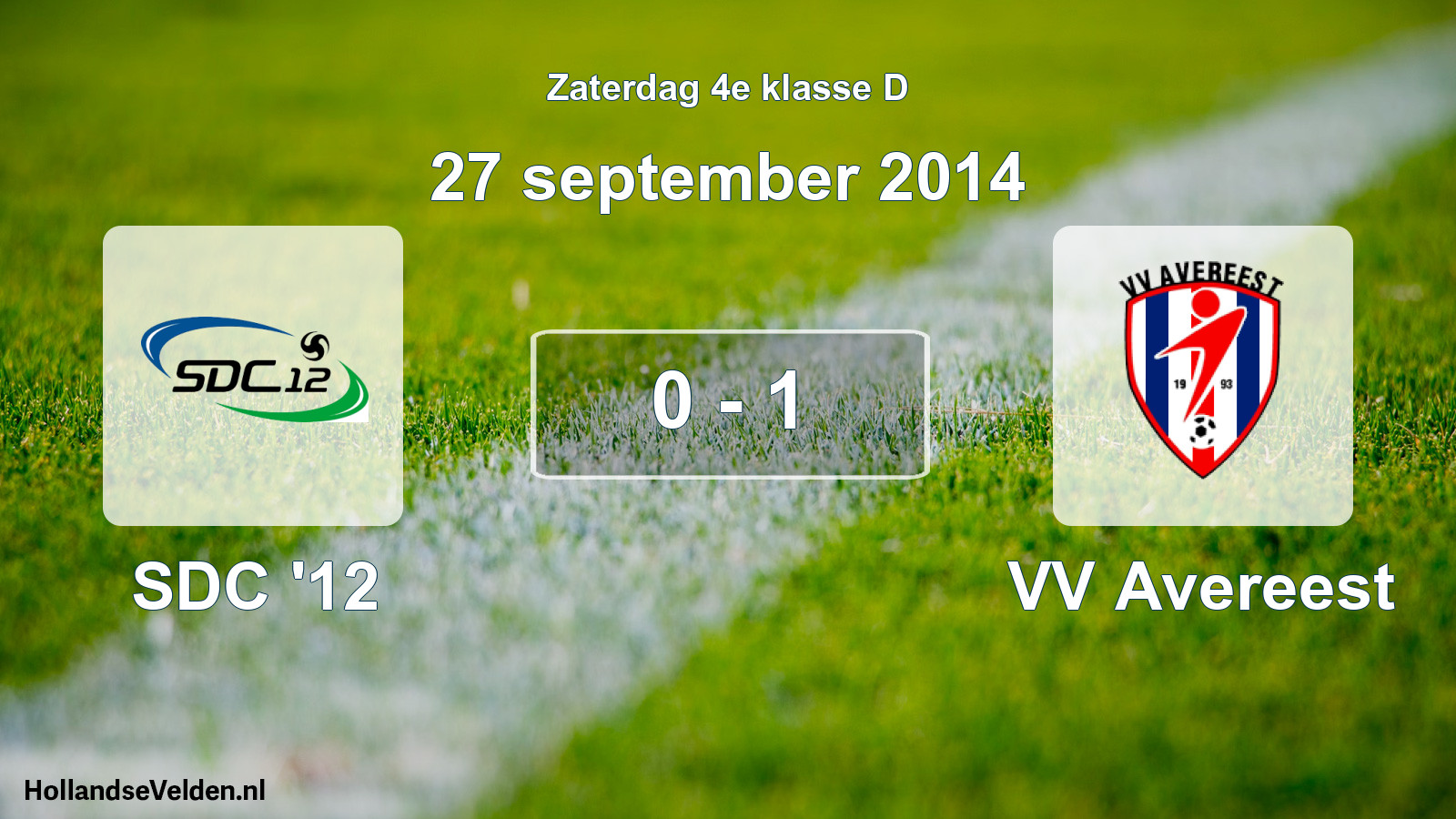 Total number of matches played: SDC '12 - VV Avereest 0 - 1 (27 September 2014)