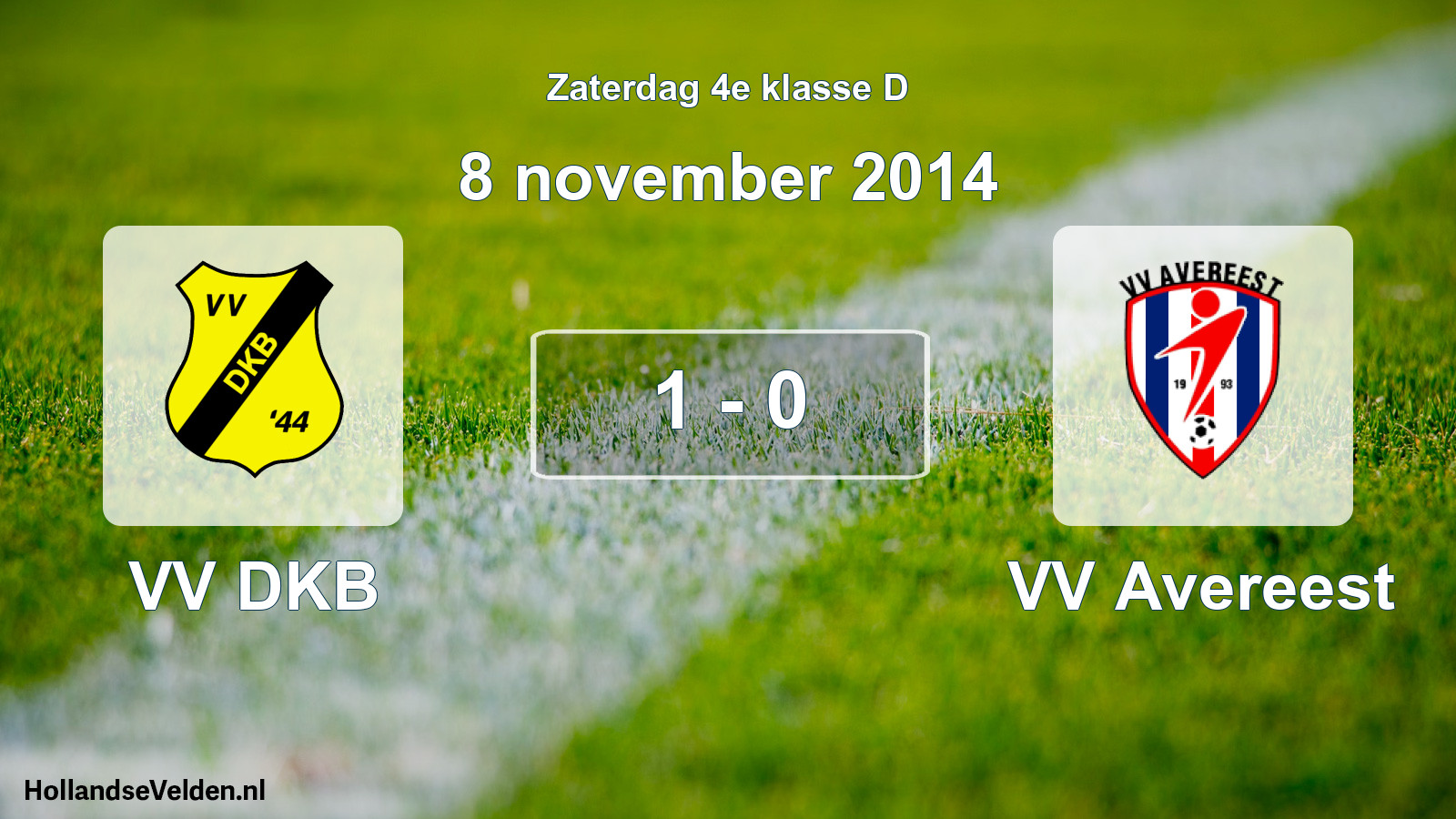 Total number of matches played: VV DKB - VV Avereest 1 - 0 (8 November 2014)
