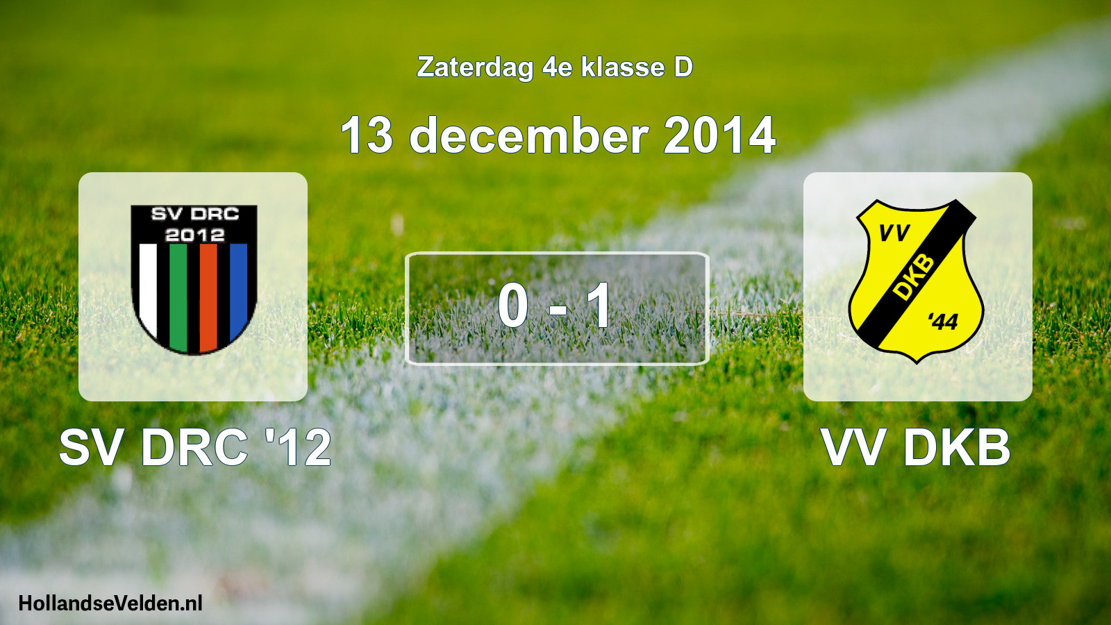 Total number of matches played: SV DRC '12 - VV DKB 0 - 1 (13 December 2014)