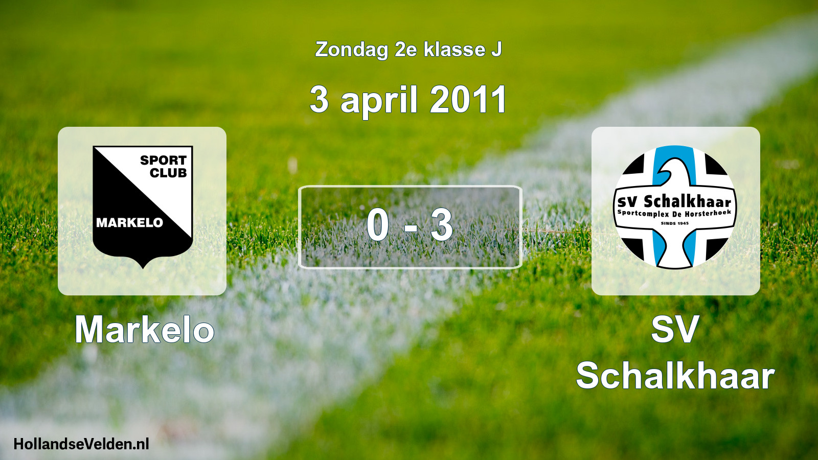 Total number of matches played: Markelo - SV Schalkhaar 0 - 3 (3 April 2011)