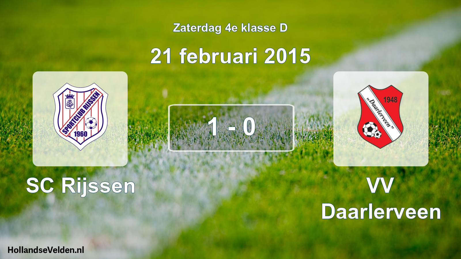 Total number of matches played: SC Rijssen - VV Daarlerveen 1 - 0 (21 February 2015)