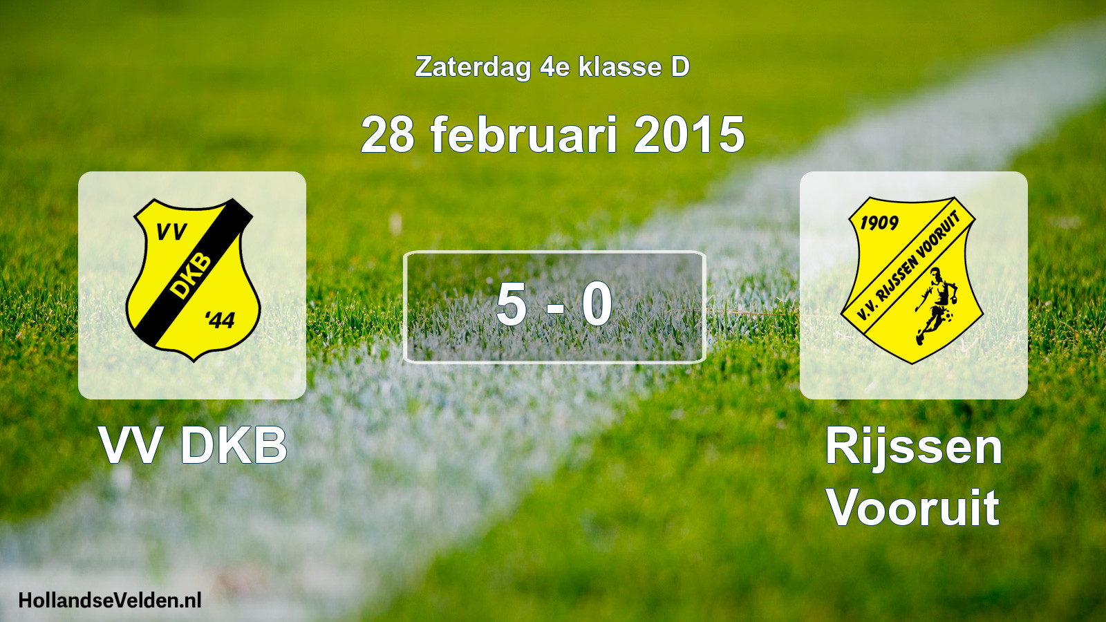 Total number of matches played: VV DKB - Rijssen Vooruit 5 - 0 (28 February 2015)