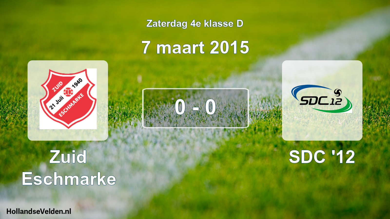 Total number of matches played: Zuid Eschmarke - SDC '12 0 - 0 (7 March 2015)