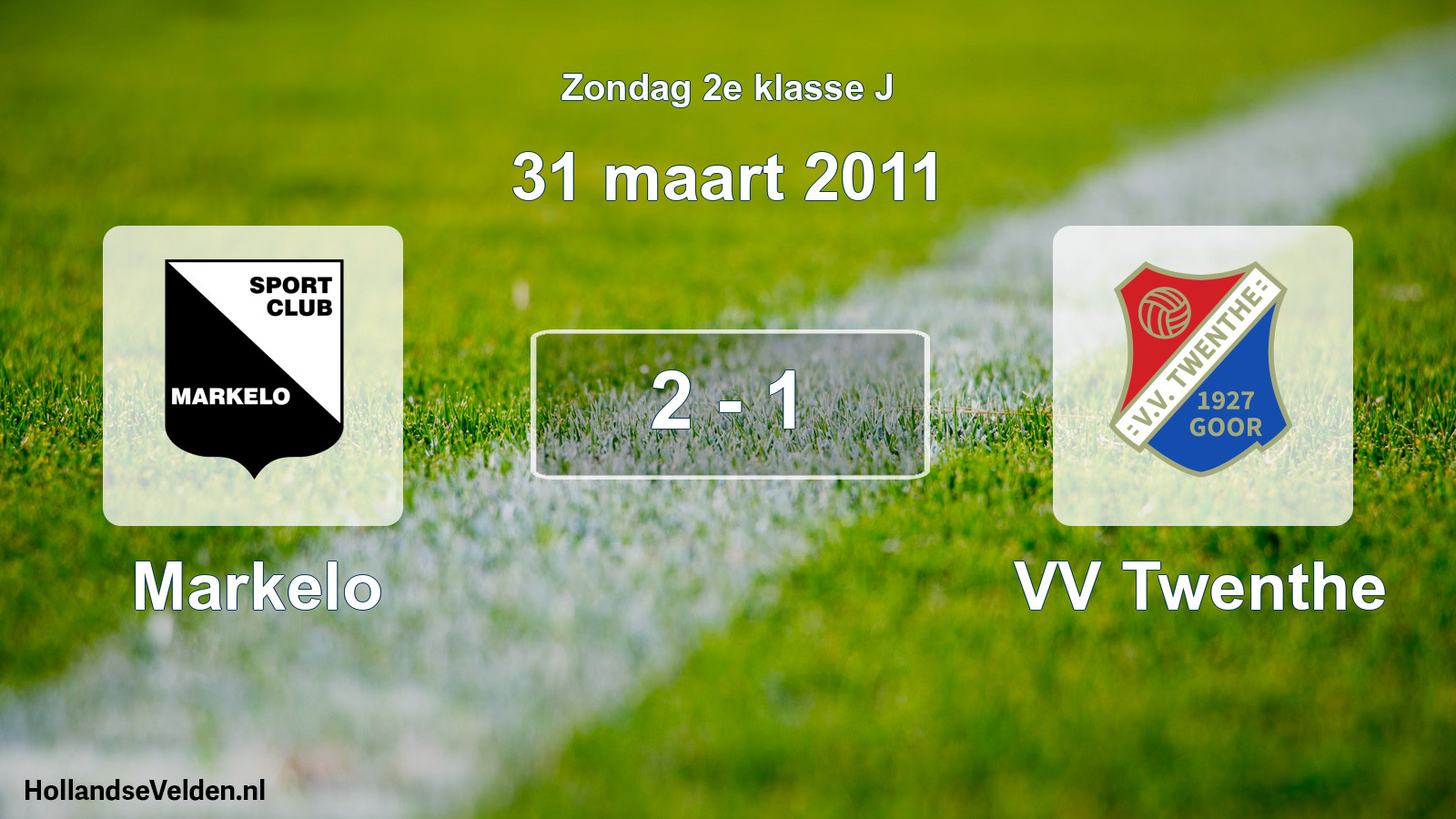 Total number of matches played: Markelo - VV Twenthe 2 - 1 (31 March 2011)