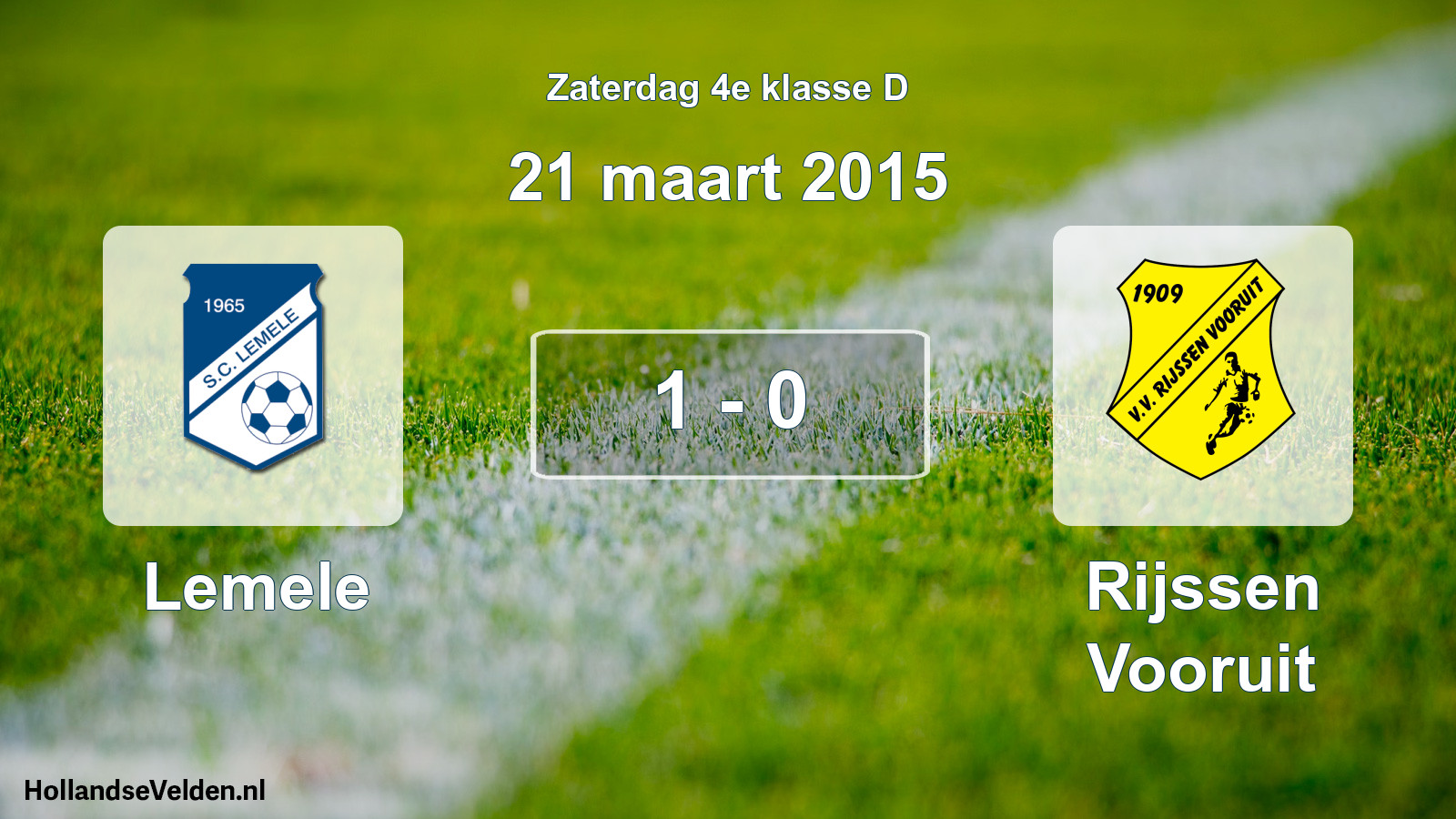 Total number of matches played: Lemele - Rijssen Vooruit 1 - 0 (21 March 2015)