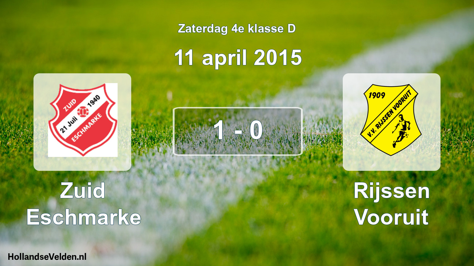Total number of matches played: Zuid Eschmarke - Rijssen Vooruit 1 - 0 (11 April 2015)