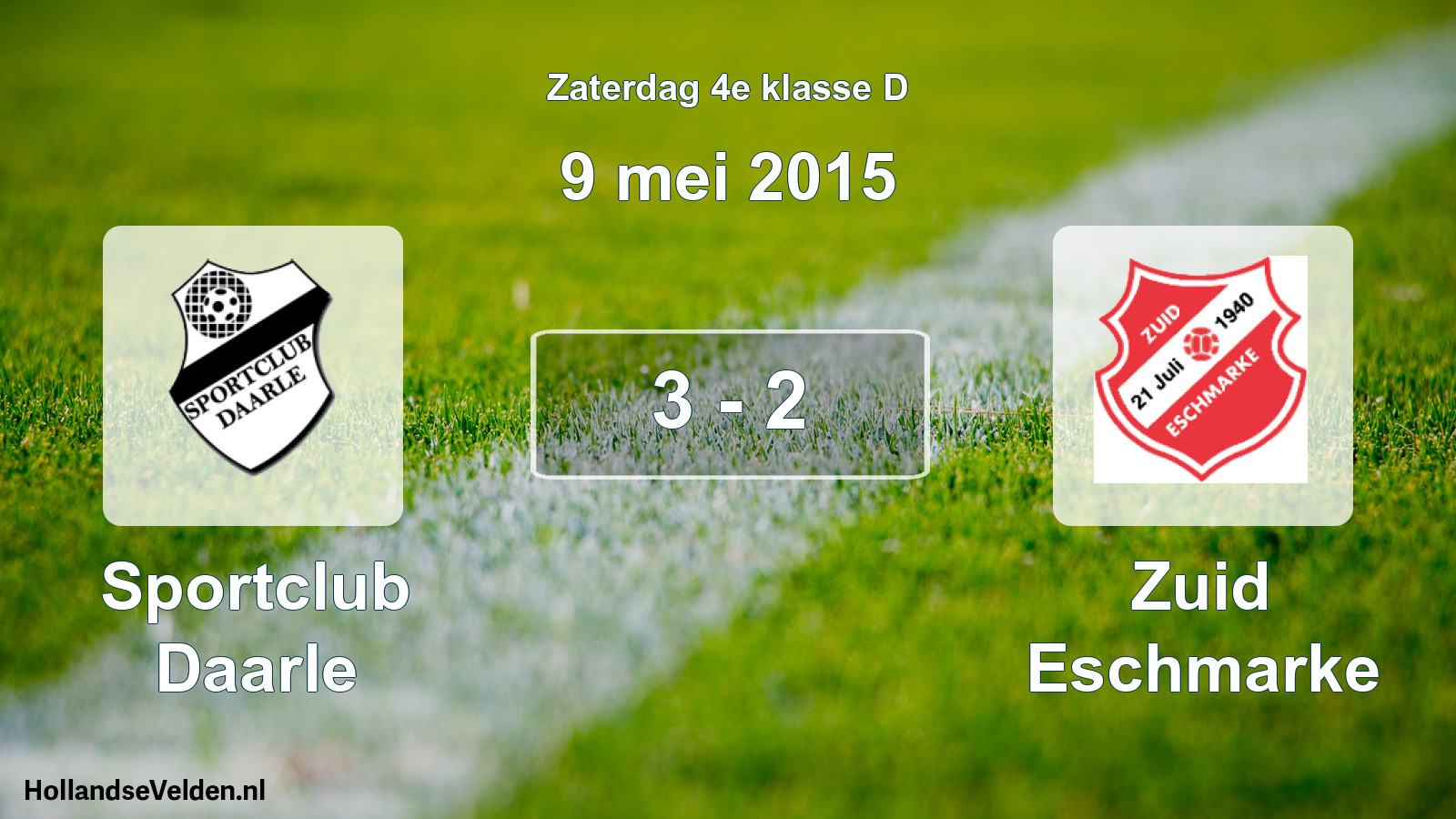 Total number of matches played: Sportclub Daarle - Zuid Eschmarke 3 - 2 (9 May 2015)