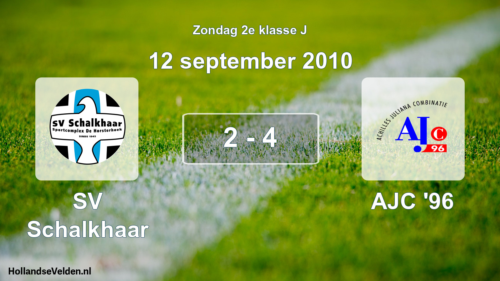 Total number of matches played: SV Schalkhaar - AJC '96 2 - 4 (12 September 2010)