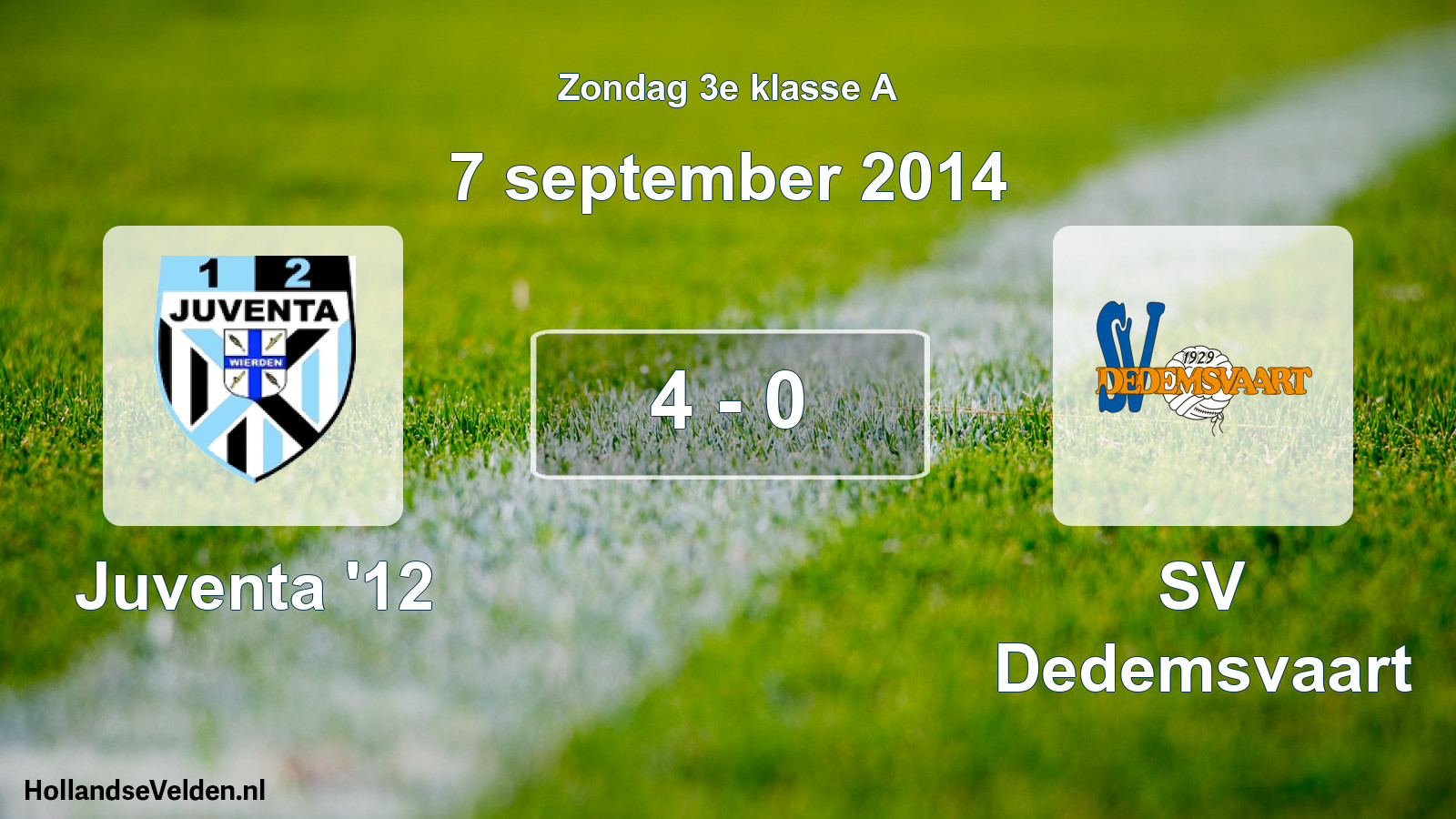Total number of matches played: Juventa '12 - SV Dedemsvaart 4 - 0 (7 September 2014)