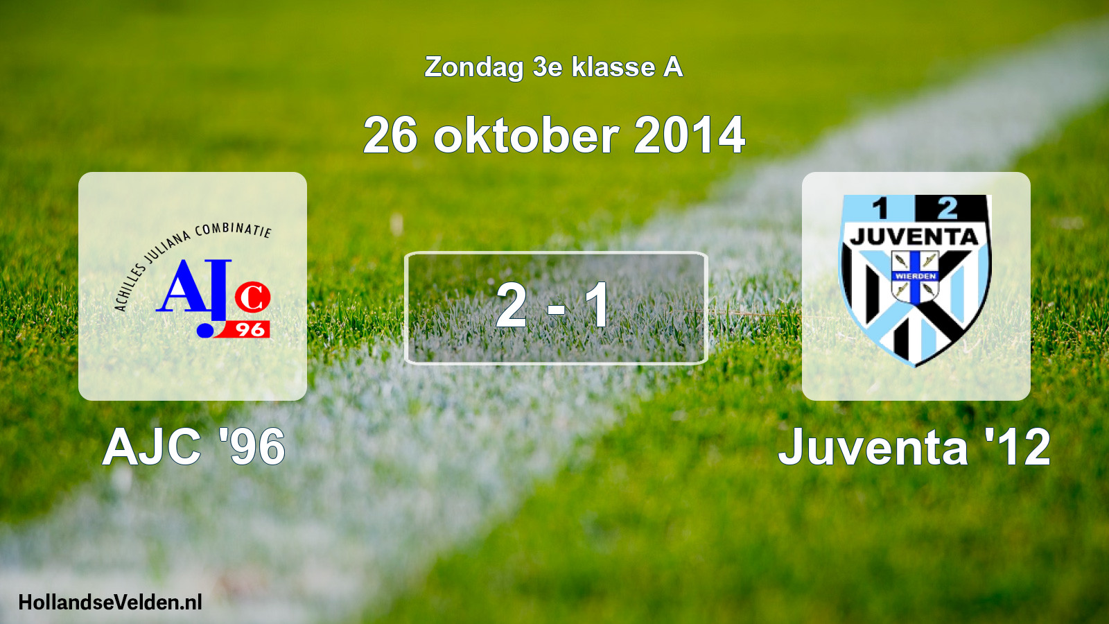 Total number of matches played: AJC '96 - Juventa '12 2 - 1 (26 October 2014)