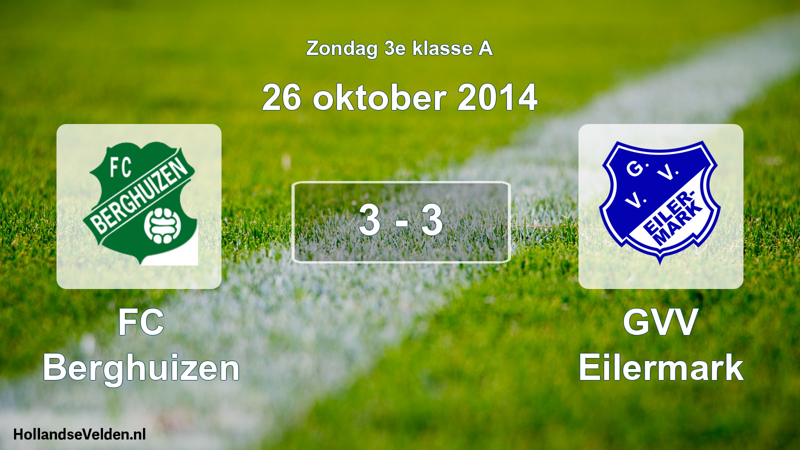 Total number of matches played: FC Berghuizen - GVV Eilermark 3 - 3 (26 October 2014)