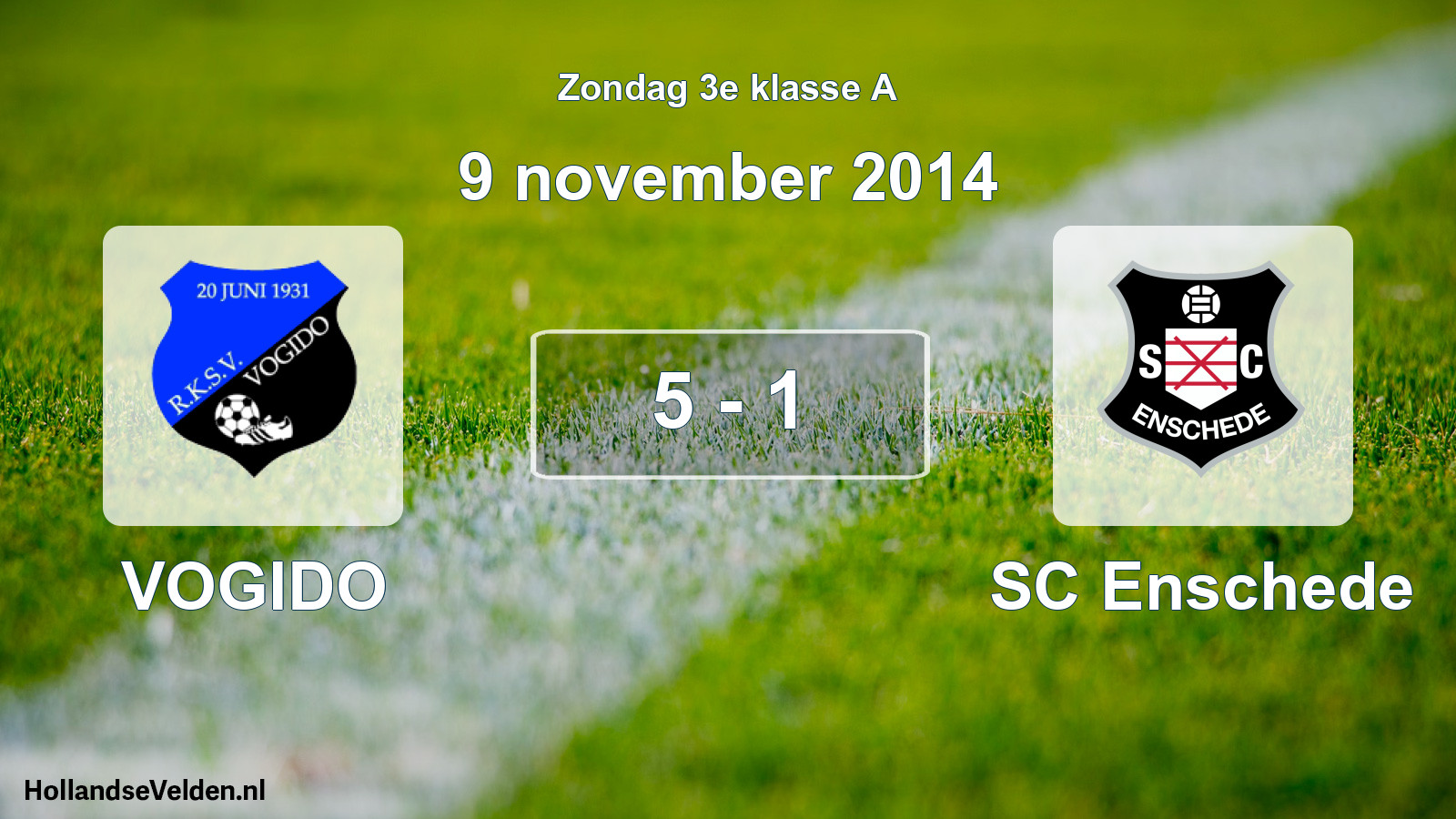 Total number of matches played: VOGIDO - SC Enschede 5 - 1 (9 November 2014)