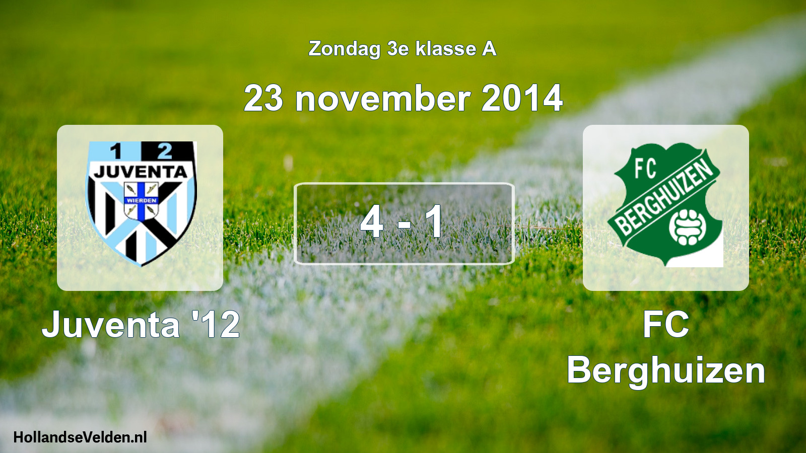 Total number of matches played: Juventa '12 - FC Berghuizen 4 - 1 (23 November 2014)