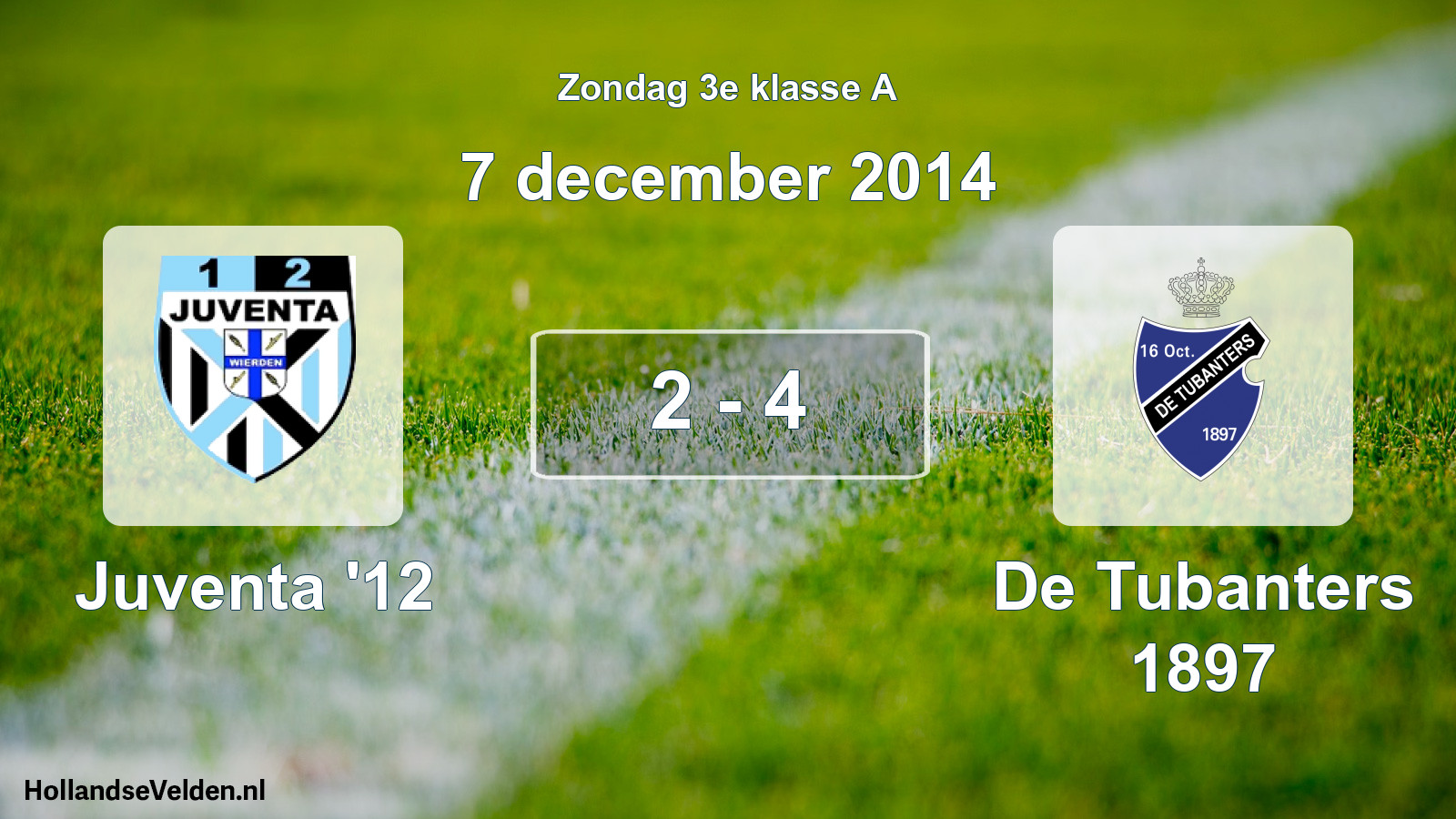 Total number of matches played: Juventa '12 - De Tubanters 1897 2 - 4 (7 December 2014)