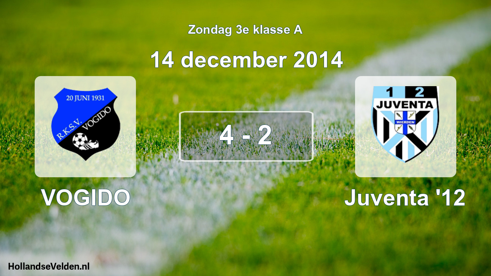 Total number of matches played: VOGIDO - Juventa '12 4 - 2 (14 December 2014)