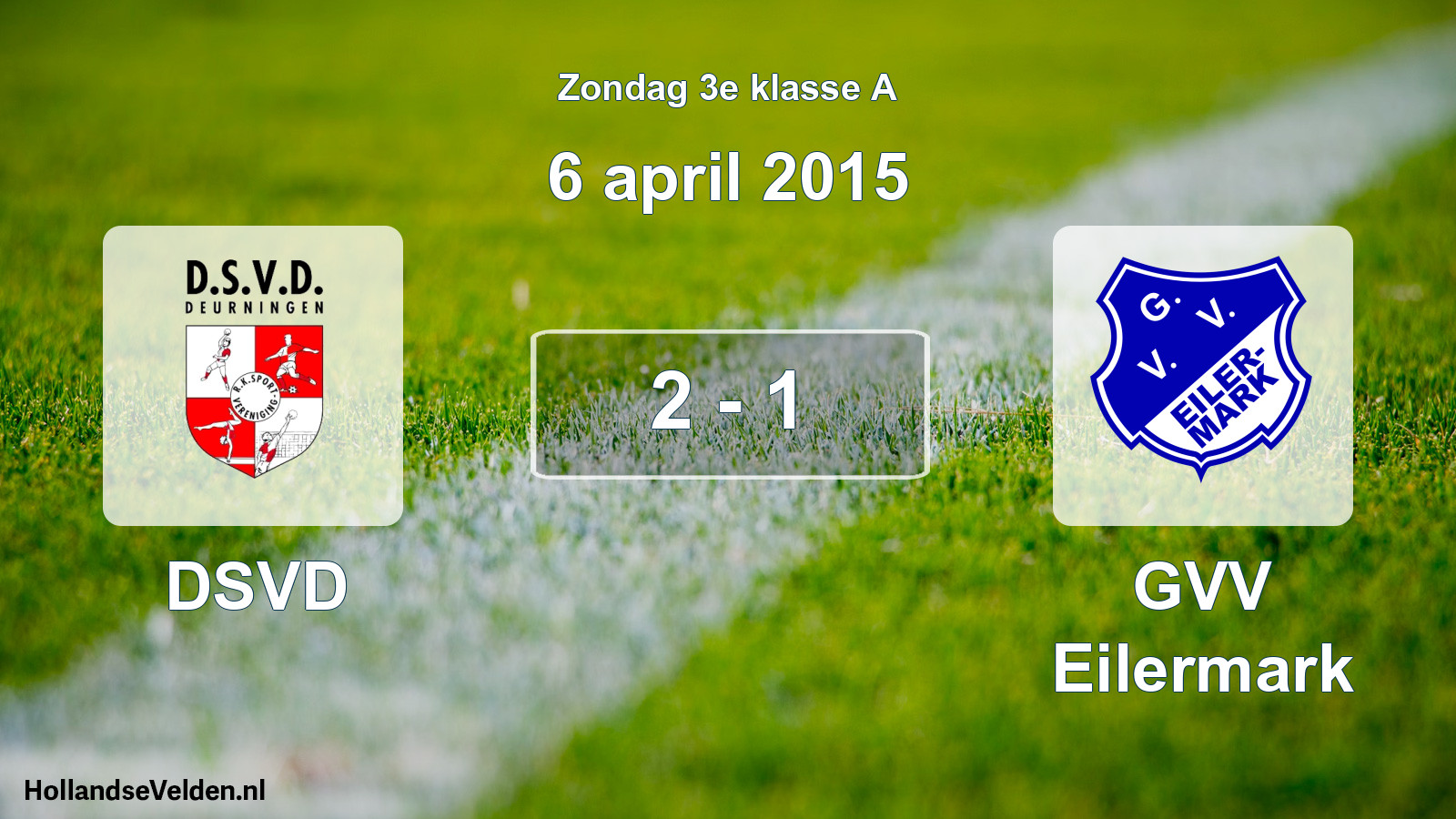 Total number of matches played: DSVD - GVV Eilermark 2 - 1 (6 April 2015)