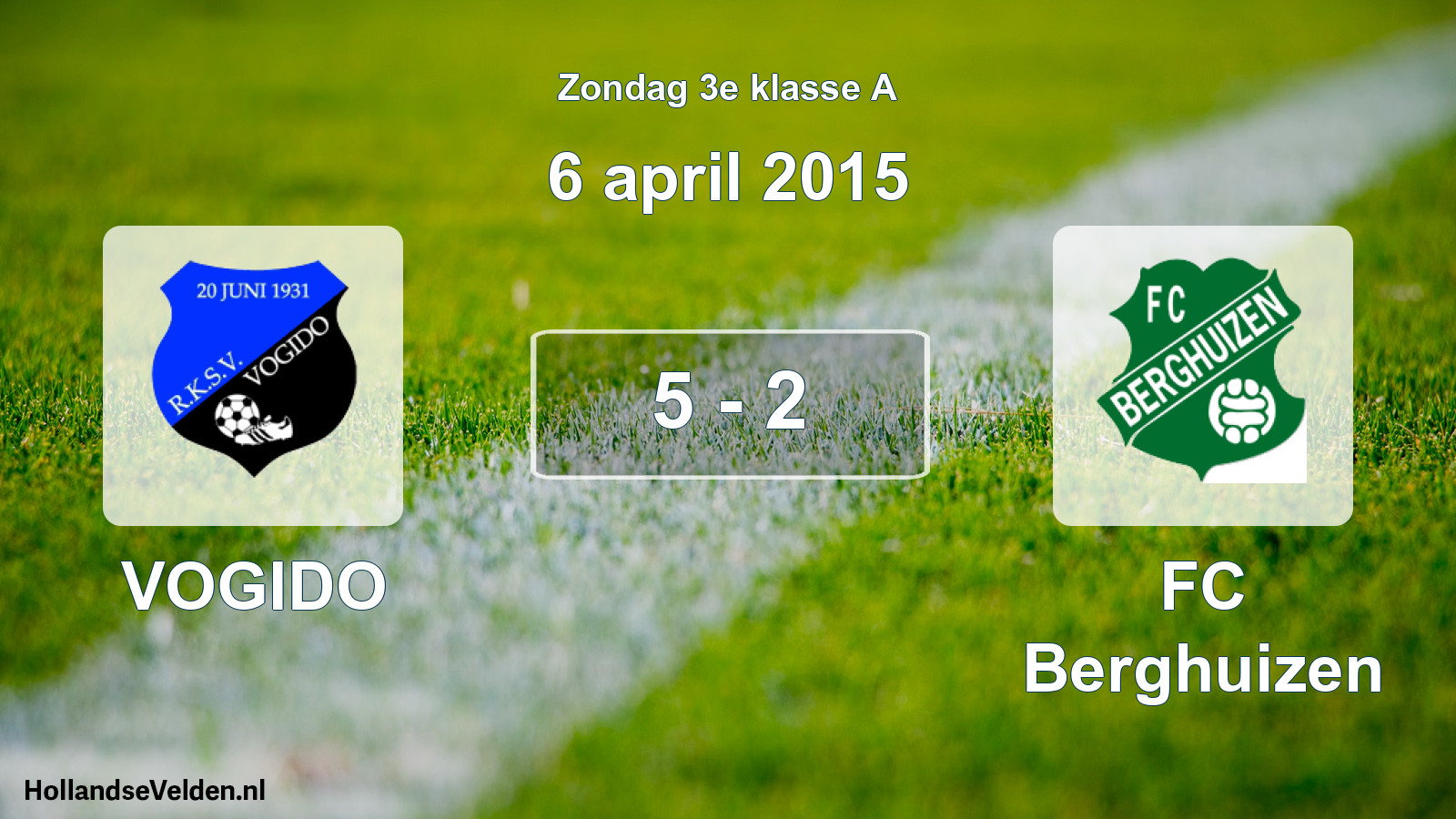 Total number of matches played: VOGIDO - FC Berghuizen 5 - 2 (6 April 2015)
