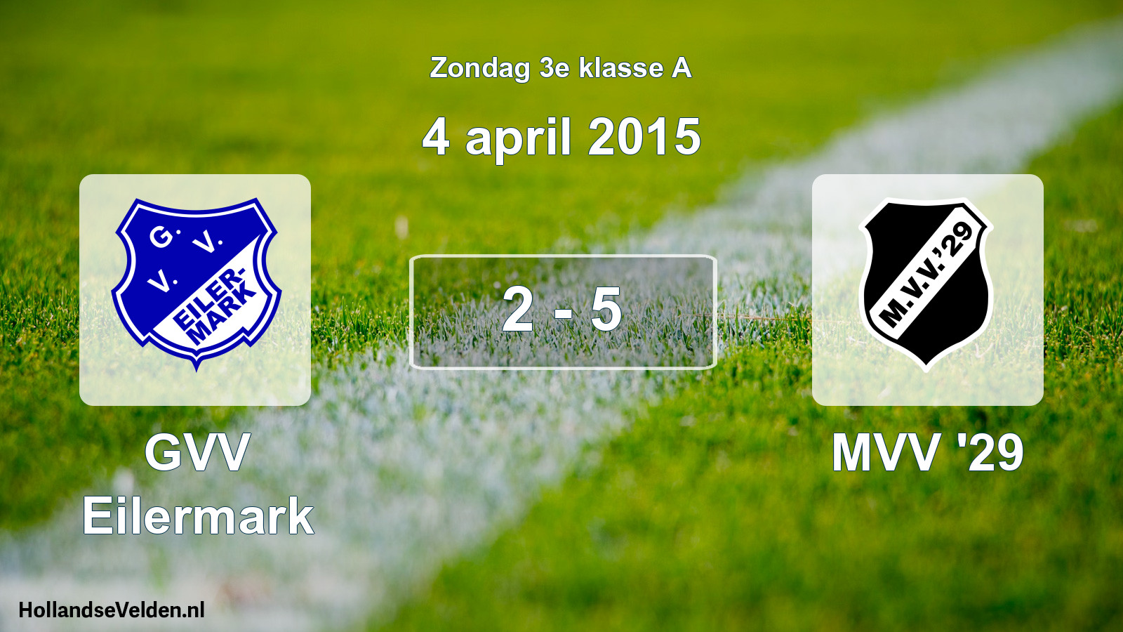Total number of matches played: GVV Eilermark - MVV '29 2 - 5 (4 April 2015)
