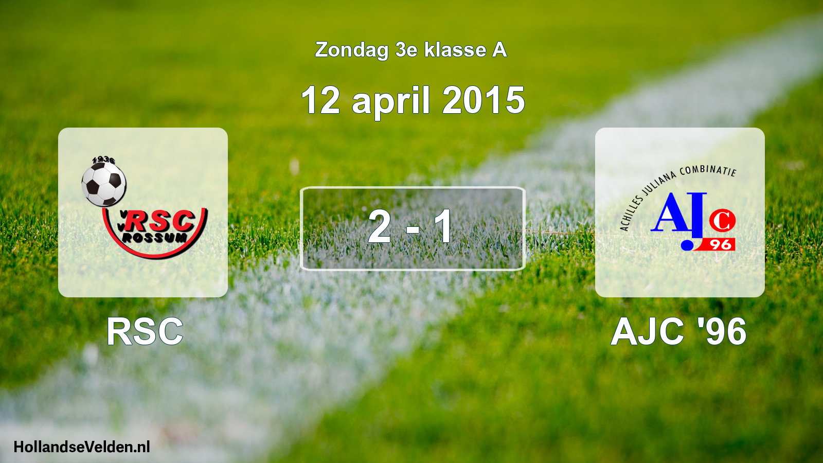Total number of matches played: RSC - AJC '96 2 - 1 (12 April 2015)