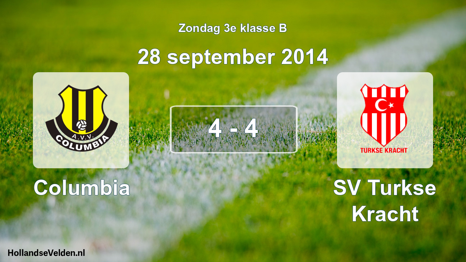 Total number of matches played: Columbia - SV Turkse Kracht 4 - 4 (28 September 2014)