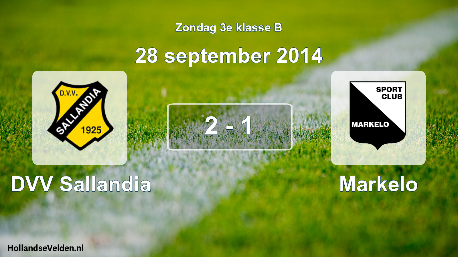 Total number of matches played: DVV Sallandia - Markelo 2 - 1 (28 September 2014)